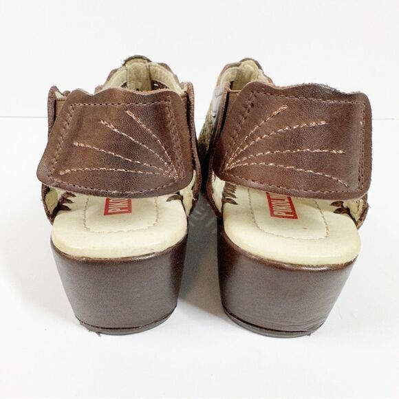 Pikolino Romana Floral Lasercut Slingback Sandals Brown Green Size 37 - Picture 7 of 11